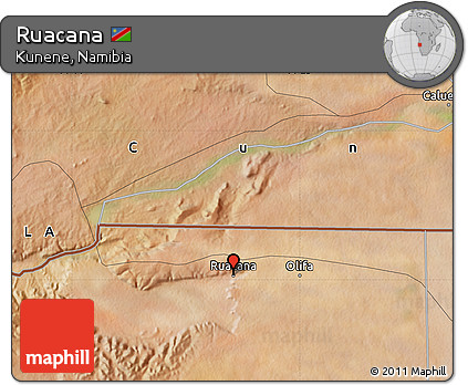 Satellite Map of Ruacana