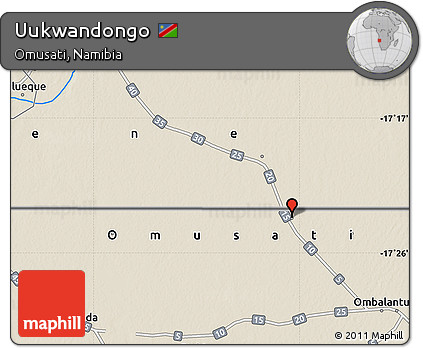 Shaded Relief Map of Uukwandongo