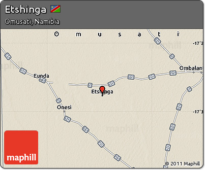 Shaded Relief Map of Etshinga