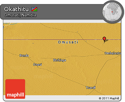 Physical Panoramic Map of Okathitu