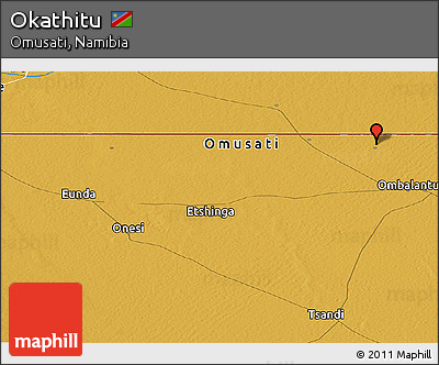 Physical Panoramic Map of Okathitu