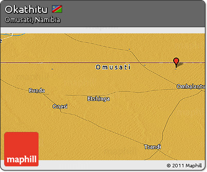Physical Panoramic Map of Okathitu