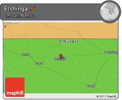 Political Panoramic Map of Etshinga