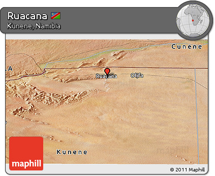Satellite Panoramic Map of Ruacana