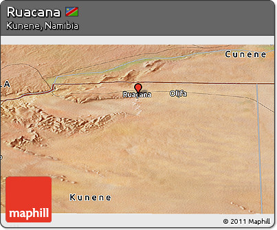 Satellite Panoramic Map of Ruacana