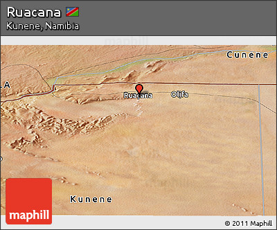 Satellite Panoramic Map of Ruacana