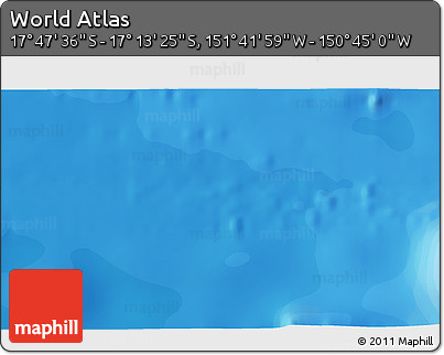 Political 3D Map of the Area around 17° 30' 31" S, 151° 13' 29" W