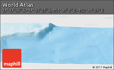 Physical Panoramic Map of the Area around 17° 30' 31" S, 152° 13' 29" E