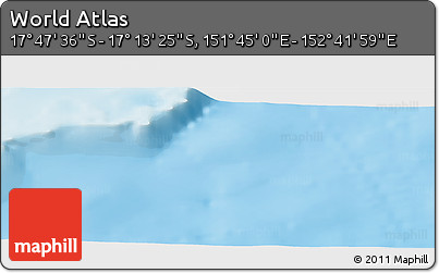 Physical Panoramic Map of the Area around 17° 30' 31" S, 152° 13' 29" E