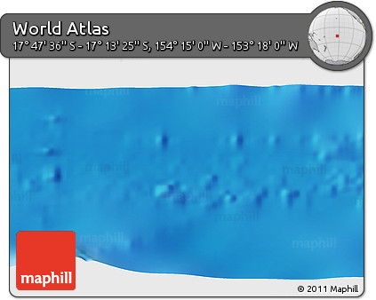Physical 3D Map of the Area around 17° 30' 31" S, 153° 46' 30" W