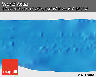 Physical 3D Map of the Area around 17° 30' 31" S, 153° 46' 30" W