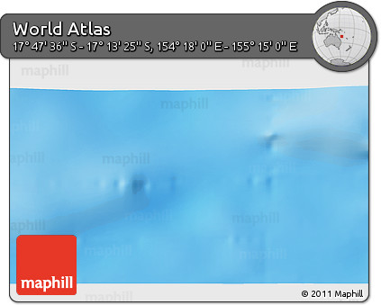 Physical 3D Map of the Area around 17° 30' 31" S, 154° 46' 30" E