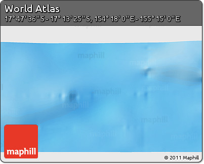 Physical 3D Map of the Area around 17° 30' 31" S, 154° 46' 30" E