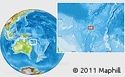 Physical Location Map of the area around 17° 30' 31" S, 155° 37' 30" E