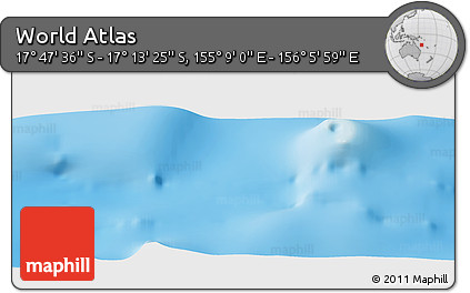 Physical Panoramic Map of the Area around 17° 30' 31" S, 155° 37' 30" E