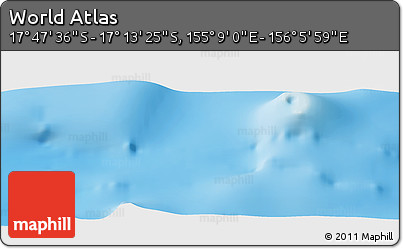 Physical Panoramic Map of the Area around 17° 30' 31" S, 155° 37' 30" E