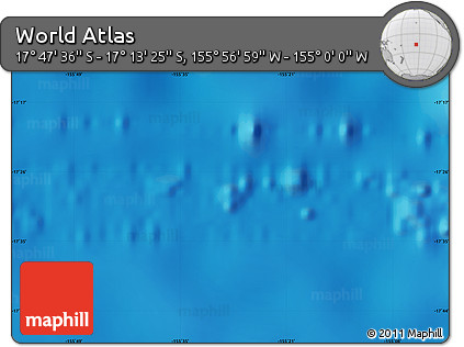 Physical Map of the Area around 17° 30' 31" S, 155° 28' 29" W