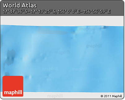 Physical 3D Map of the Area around 17° 30' 31" S, 156° 28' 29" E