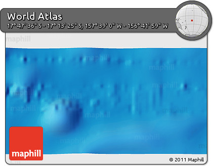 Shaded Relief 3D Map of the Area around 17° 30' 31" S, 157° 10' 30" W