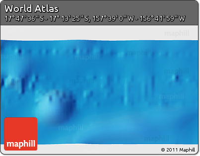 Shaded Relief 3D Map of the Area around 17° 30' 31" S, 157° 10' 30" W