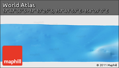 Physical Panoramic Map of the Area around 17° 30' 31" S, 158° 10' 30" E