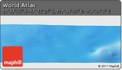 Physical Panoramic Map of the Area around 17° 30' 31" S, 158° 10' 30" E