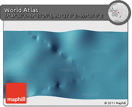 Satellite 3D Map of the Area around 17° 30' 31" S, 159° 1' 30" E