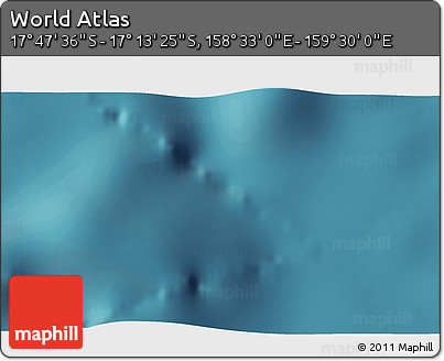 Satellite 3D Map of the Area around 17° 30' 31" S, 159° 1' 30" E