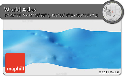 Physical Panoramic Map of the Area around 17° 30' 31" S, 159° 1' 30" E