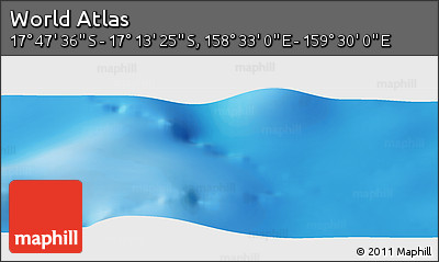 Physical Panoramic Map of the Area around 17° 30' 31" S, 159° 1' 30" E
