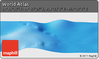 Physical Panoramic Map of the Area around 17° 30' 31" S, 159° 1' 30" E