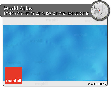 Physical 3D Map of the Area around 17° 30' 31" S, 159° 52' 30" E