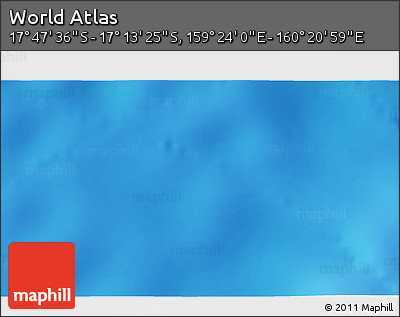 Physical 3D Map of the Area around 17° 30' 31" S, 159° 52' 30" E
