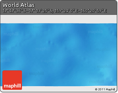 Physical 3D Map of the Area around 17° 30' 31" S, 159° 52' 30" E