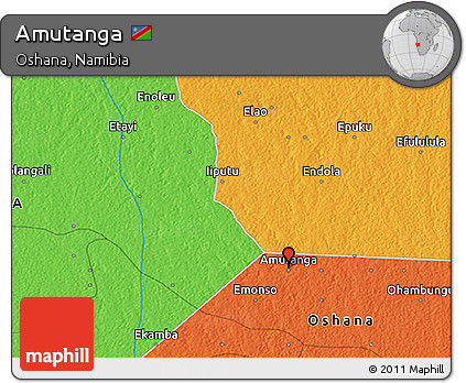 Political 3D Map of Amutanga