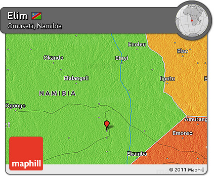 Political 3D Map of Elim