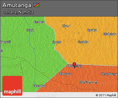 Political 3D Map of Amutanga