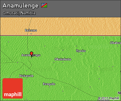Political 3D Map of Anamulenge