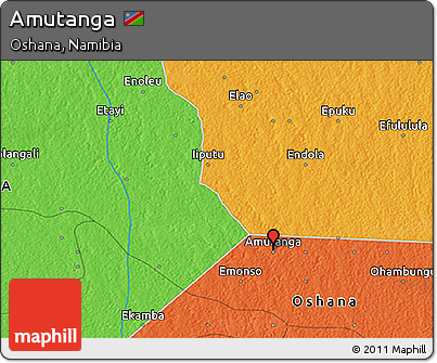 Political 3D Map of Amutanga