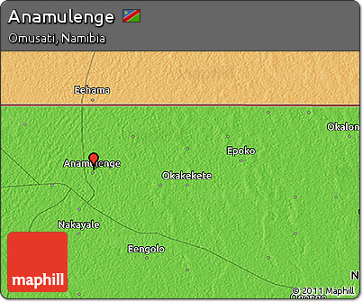Political 3D Map of Anamulenge