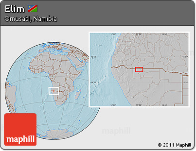 Gray Location Map of Elim, hill shading
