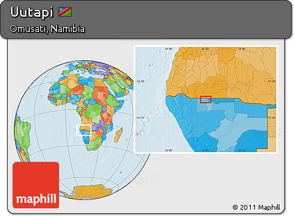 Political Location Map of Uutapi