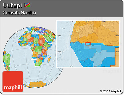 Political Location Map of Uutapi