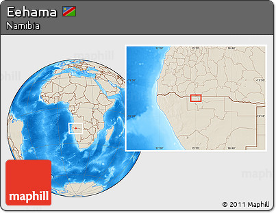 Shaded Relief Location Map of Eehama