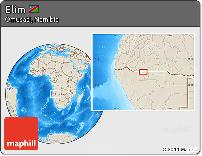 Shaded Relief Location Map of Elim