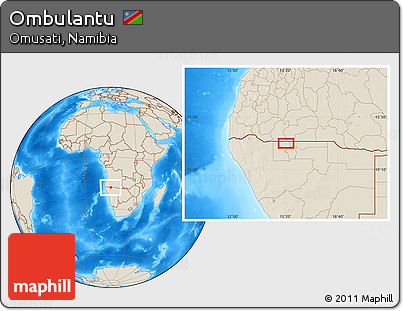 Shaded Relief Location Map of Ombulantu