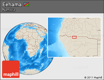 Shaded Relief Location Map of Eehama