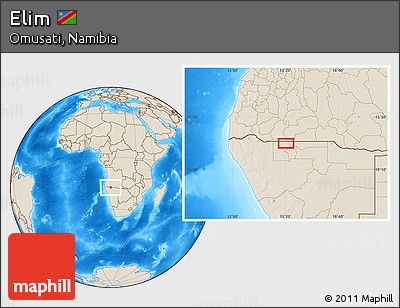 Shaded Relief Location Map of Elim