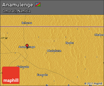 Physical Map of Anamulenge