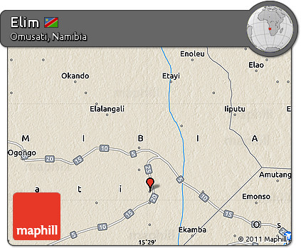 Shaded Relief Map of Elim